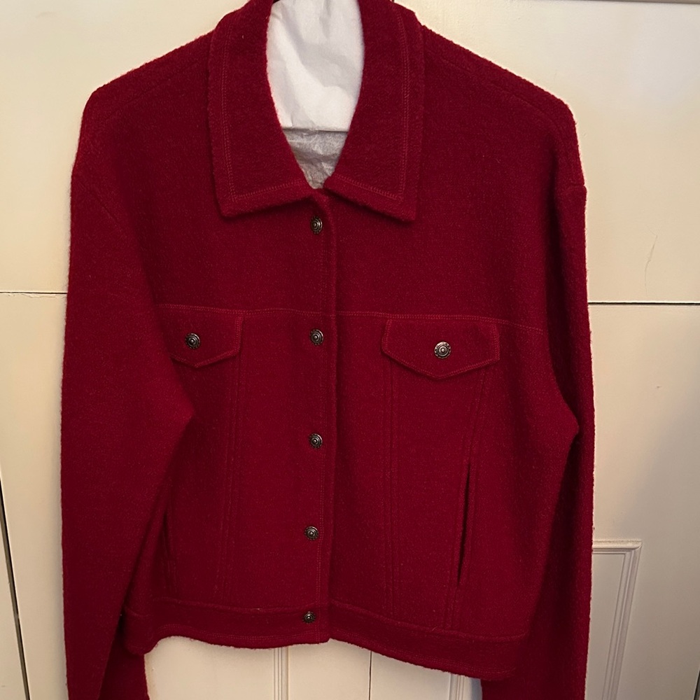 Vintage Woolrich Women's Vibrant Red wool Jacket  just had it dry cleaned